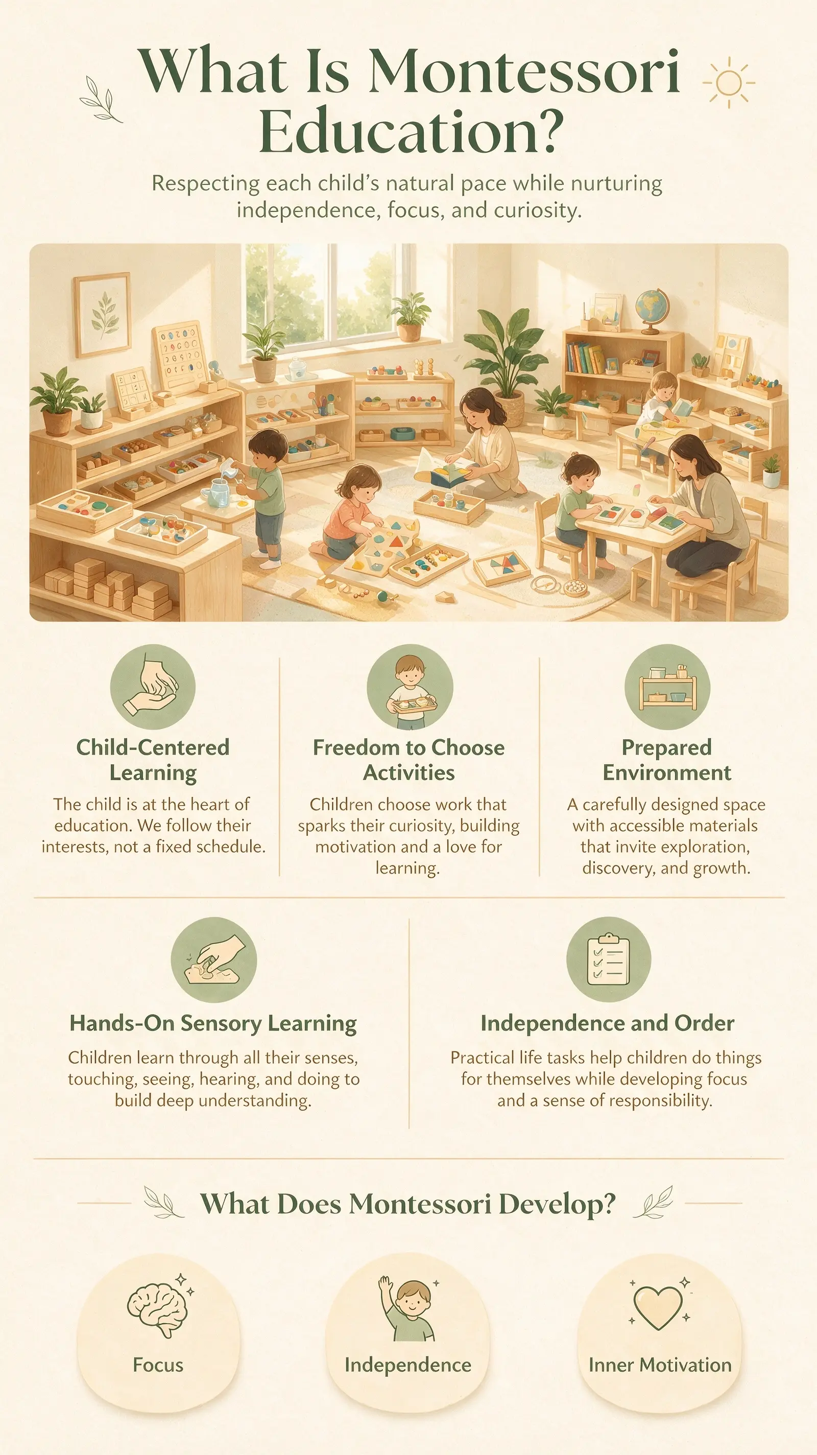 Montessori education infographic poster generated with Seedream 5.0 Pro